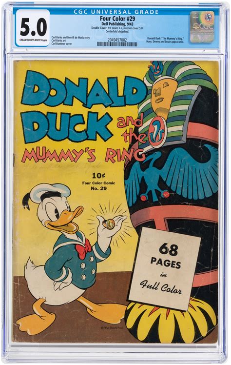 Hake S FOUR COLOR 29 SEPTEMBER 1943 CGC 5 0 VG FINE DONALD DUCK