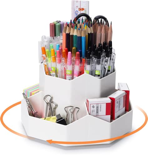 Fretonba Rotatif Pot A Crayon Organiseur Bureau Rotatif Rotation