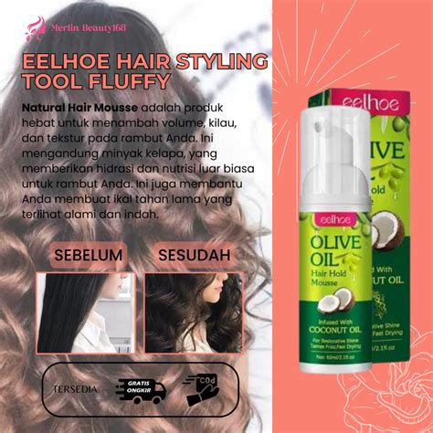 Jual Eelhoe Hair Styling Tool Fluffy Olive Oil Shaping Cream Ekstraksi