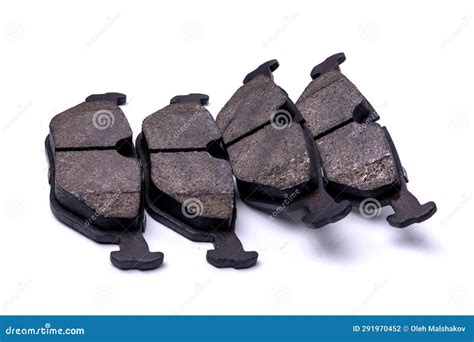 Car Brake Pads Isolated on White Stock Photo - Image of replace, black ...