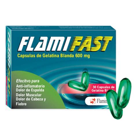 Flamifast 600mg Cápsulas de gelatina blanda Droguería Sainsa