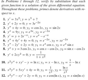 Answered In Problems Through Verify By Substitution That Each