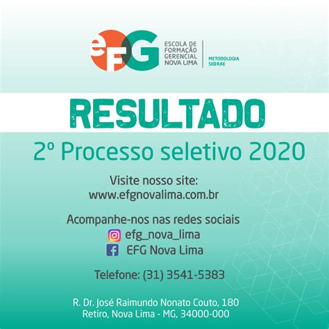 Processo Seletivo Resultado Efg Nova Lima