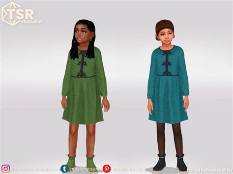 The Sims Resource Dress With Black Bows