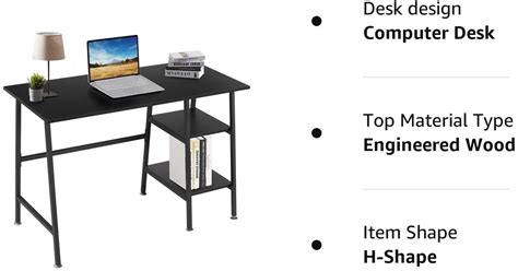 Industrial Computer Desk with Storage Shelves, Modern Style