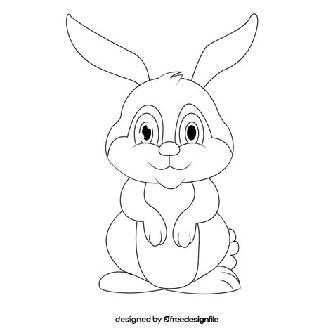 rabbit black  white clipart