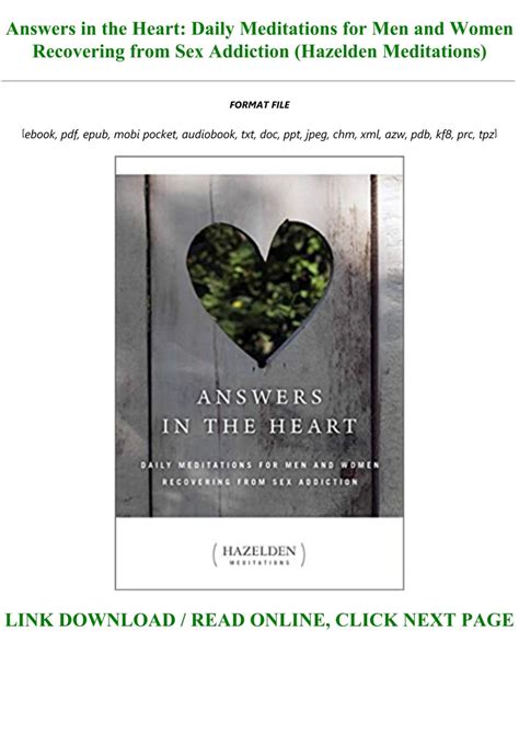 Download Pdf Answers In The Heart Daily Meditations For Men And Women Recovering From Sex