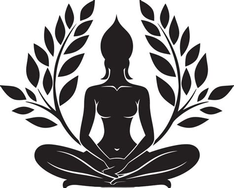 Mindful Muse Vector Yoga Woman Design Empowerflow Logotipo Negro Con