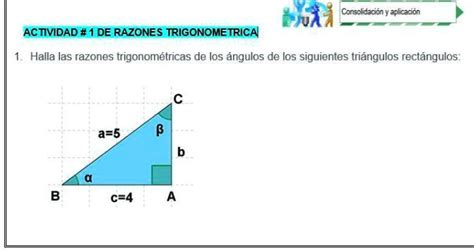 Solved Hallar Las Razones Trigonométricas De Los Angulos De Los