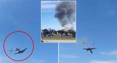 Shocking Moment Two Planes Collide Mid Air Horrific To See