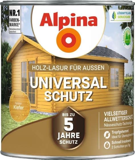 Alpina Farben Universal Schutz Holz Lasur Au En Holzschutzmittel L Ab