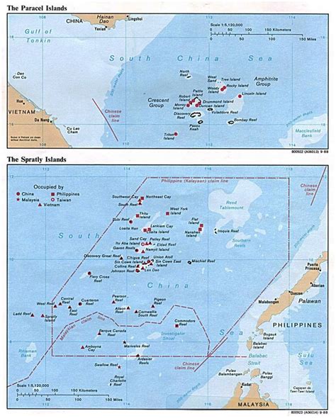 Detailed political map of Paracel Islands and Spratly Islands - 1988 ...