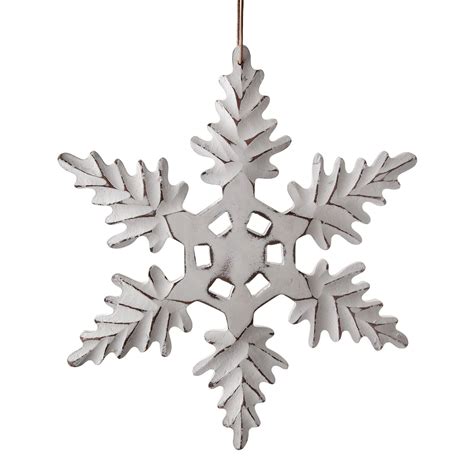 Large White Wooden Snowflake Christmas Ornament Christmas Decorations