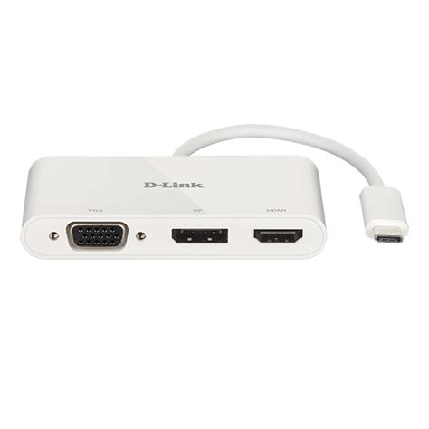 Adaptor D Link Dub V310 3 In 1 Usb C Hdmi Vga Displayport Plug And