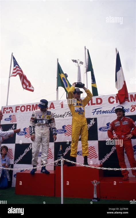 Ayrton Senna Da Silva Bra Lotus St Posici N Nelson Piquet Bra