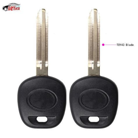 KEYECU 2 Pcs Lot New Replacement Uncut Transponder Car Key Fob With