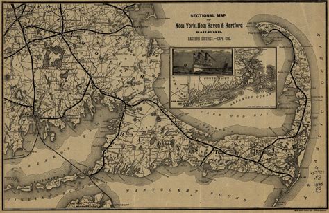 1893 Map of the Railroad Lines of the New Haven and Hartford Railroad ...