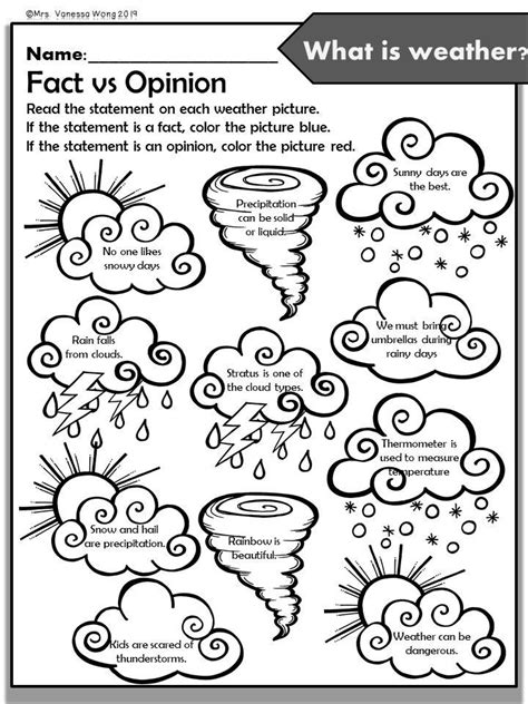 1st Grade Science Weather Worksheets