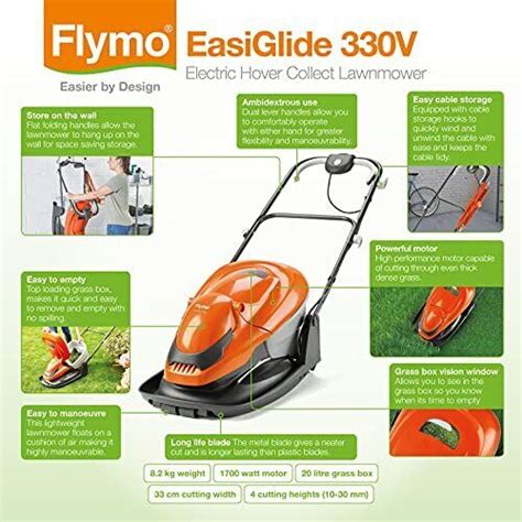 Flymo Easiglide V Hover Collect Lawn Mower W Motor Cm