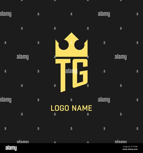 Monogram Tg Logo Shield Crown Shape Elegant And Luxury Initial Logo