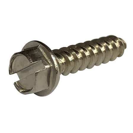 Zoro Select Sheet Metal Screw X In Plain Stainless