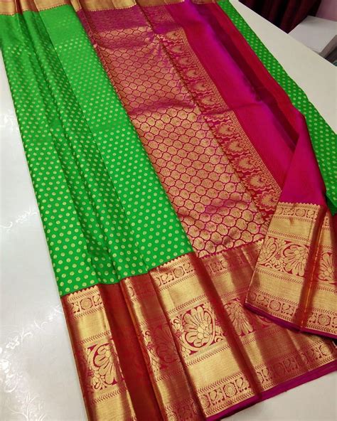 Pure Kanchipuram Silk Sarees Handwoven With Korvai Brocade Sarees G