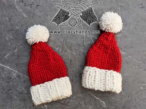 Knit Mini Santa Hat Free Pattern Crazy Hands