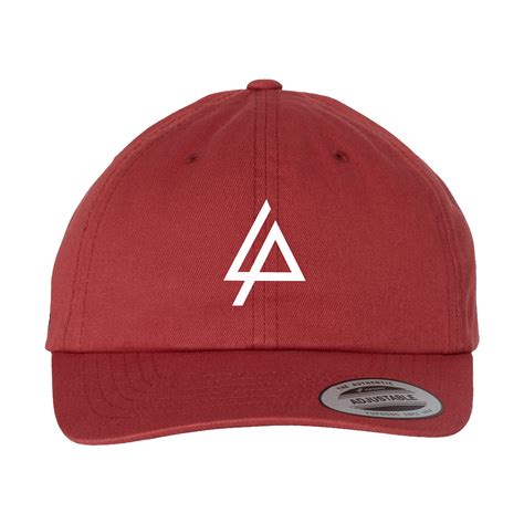 Lp Logo Red Washed Dad Hat Linkin Park Store