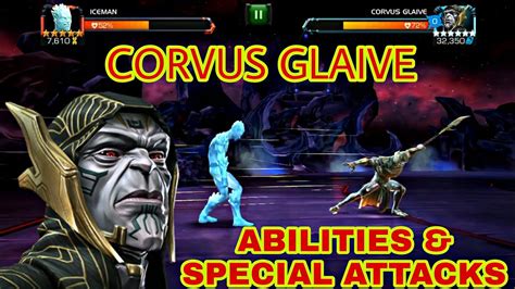 Corvus Glaive All Special Attacks And Abilities Marvel Contest Of Champions Youtube