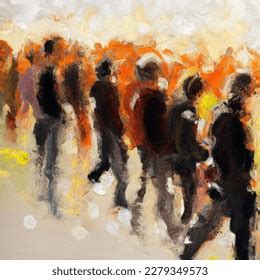 Oil Painting Artistic Image People Walking AI-generated image ...