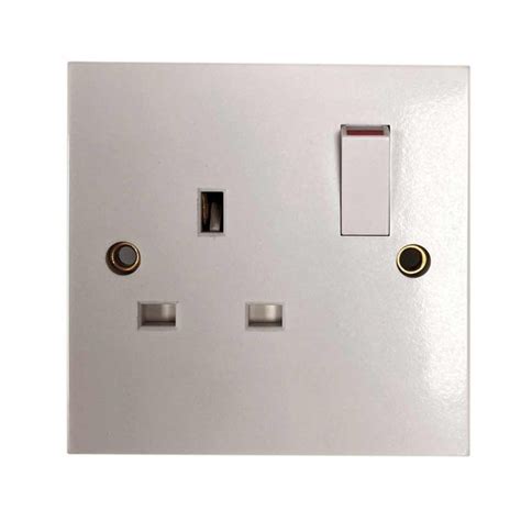 white socket  single switch square