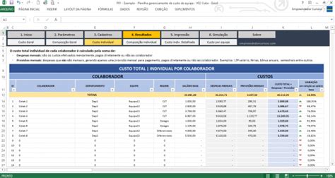 Planilha de Custo de Funcionário Download e Instruções