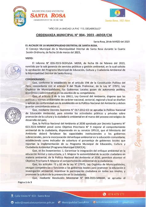 Programa Municipal De Educaci N Cultura Y Ciudadan A Ambiental De La