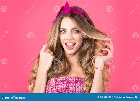 Woman Face For Beauty Salon Portrait Of Pretty Girl With Natural Hair