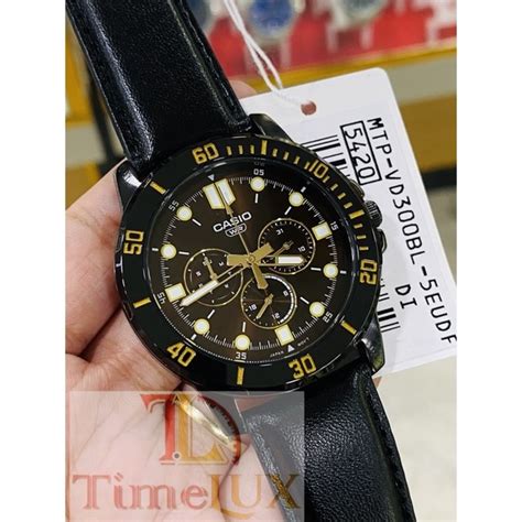 Casio Men S Leather Mtp Vd300bl 5eudf Shopee Philippines