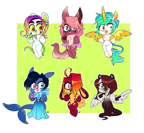 [adoptopen] Anthro Batch Two Left By Sugahfox On Deviantart