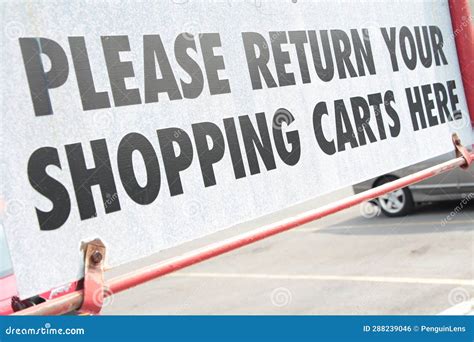 Please Return Your Shopping Carts Here Metal Sign Outside Outdoors In