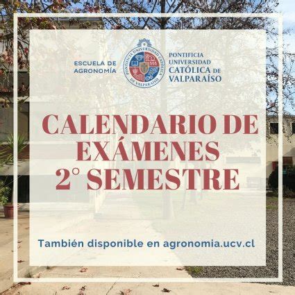 Calendario de exámenes segundo semestre 2020 PONTIFICIA UNIVERSIDAD