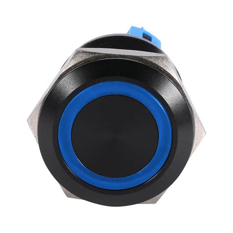 Mm V V Waterproof Selflocking Latching Push Button Switch Blue