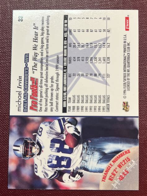 Michael Irvin 1996 Fleer Greatest Games Card 33 NM MT BIGJS Dallas