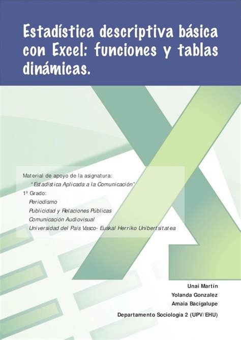 PDF Estadística descriptiva básica con Excel funciones y