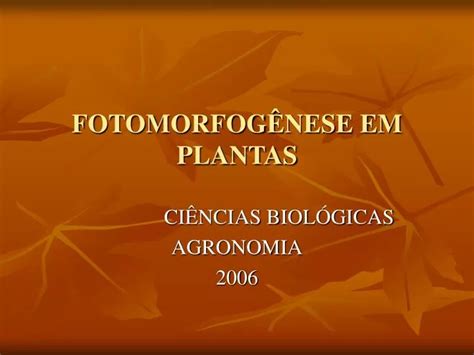 PPT FOTOMORFOGÊNESE EM PLANTAS PowerPoint Presentation free download