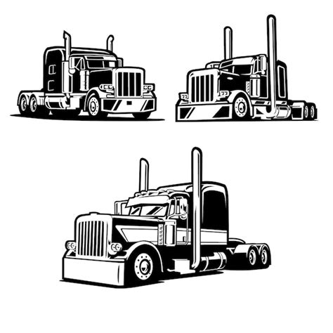 Premium Vector Premium Semi Truck Vector Wheeler Silhouette Side