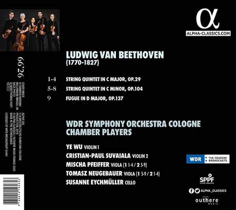 WDR Symphony Orchestra Cologne Chamber Players 베토벤 현악5중주 Op 29 104