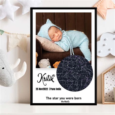 Personalised New Born Baby T Little Star Frame For Babies