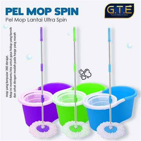 Jual GTE Alat Pel Lantai Pembersih Lantai Spin Plastik Mop Ultra