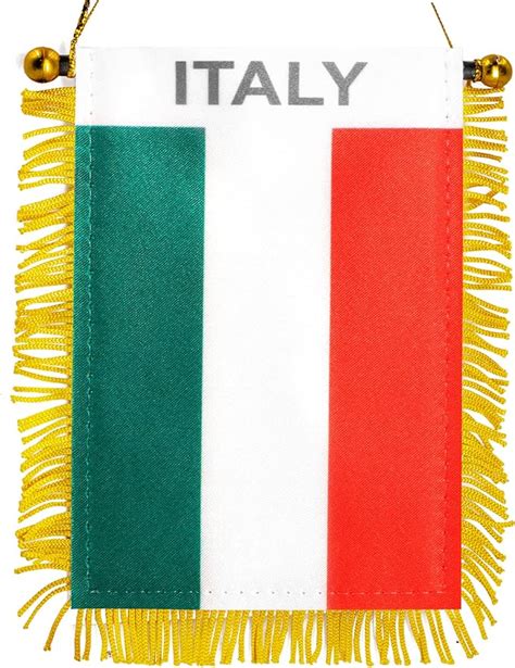 Anley 4 X 6 Inch Italy Fringy Window Hanging Flag Mini Flag Banner And Car Rearview