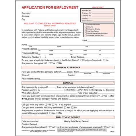 Application For Employment