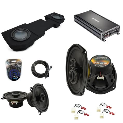 Compatible With Dodge Ram 2002 2015 Quad Or Crew Harmony Dual 12 Sub Box And Speakers Pack