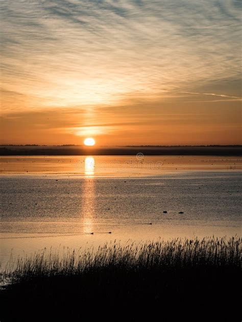 Beautiful Sunrise Over Country Lake Stock Photo Image Of Mountain